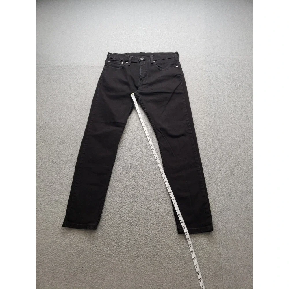 Levis Men Jean 31X30 Black Denim Slim Straight Leg Mid Rise Stretch 5 Pocket